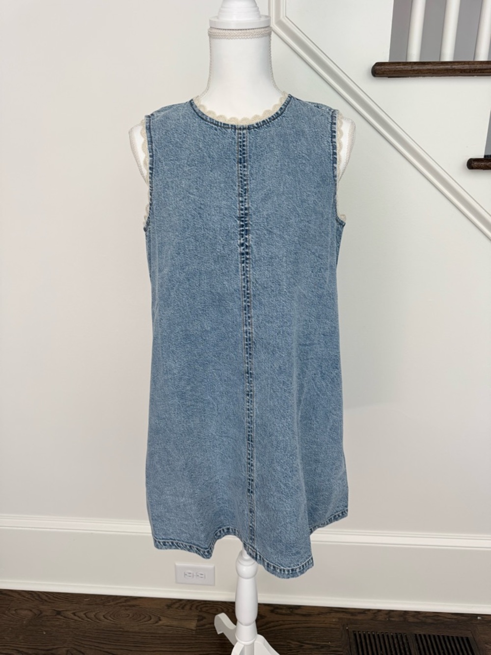 NWT FRAME The Crochet Tide Denim Western Dress - size small - Picture 6 of 16